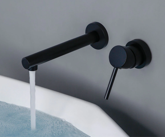 Wall-Mount Single Controller Modern spout Faucet with Concealed Mixer